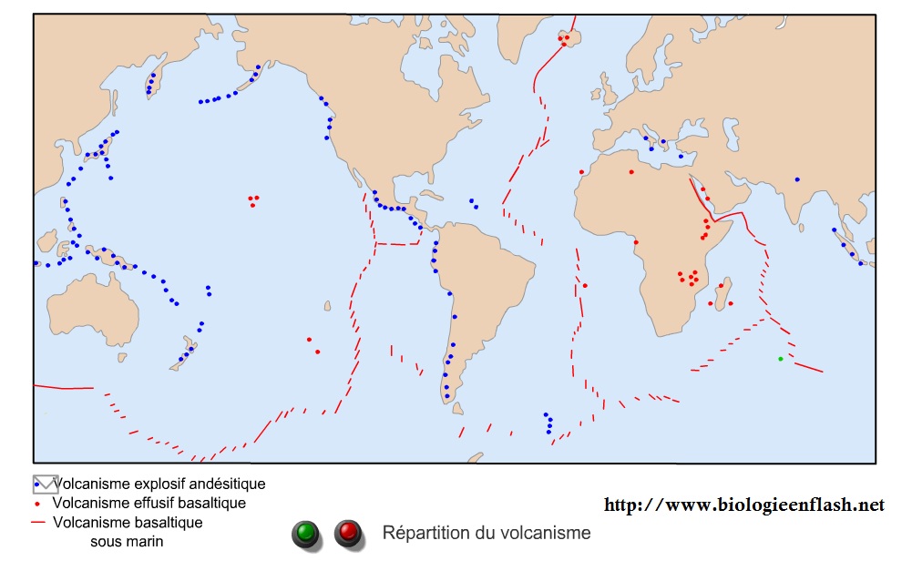 Carte localisation volcanisme